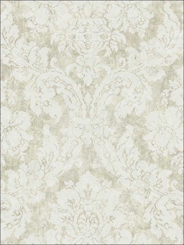 Embroidered Damask Plated Wallpaper AR31910 by Wallquest Wallpaper for sale at Wallpapers To Go