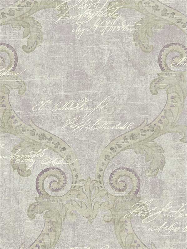 Framed Writing Royal Purple Wallpaper AR32209 by Wallquest Wallpaper for sale at Wallpapers To Go
