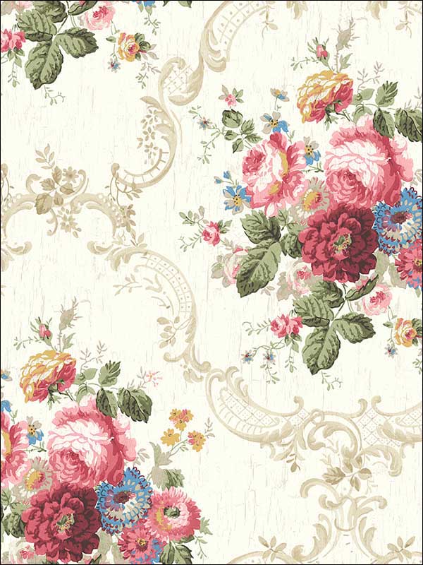 Garden Cameo Classic Rose Wallpaper FS50001 by Wallquest Wallpaper for sale at Wallpapers To Go