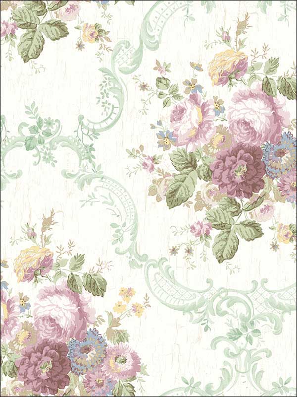 Garden Cameo Violet Wallpaper FS50009 by Wallquest Wallpaper for sale at Wallpapers To Go