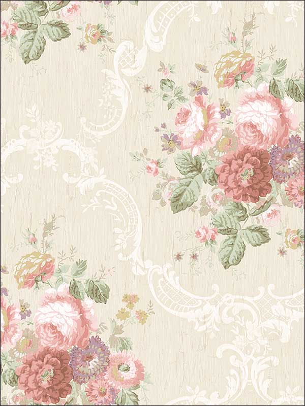 Garden Cameo Blush Wallpaper FS50011 by Wallquest Wallpaper for sale at Wallpapers To Go