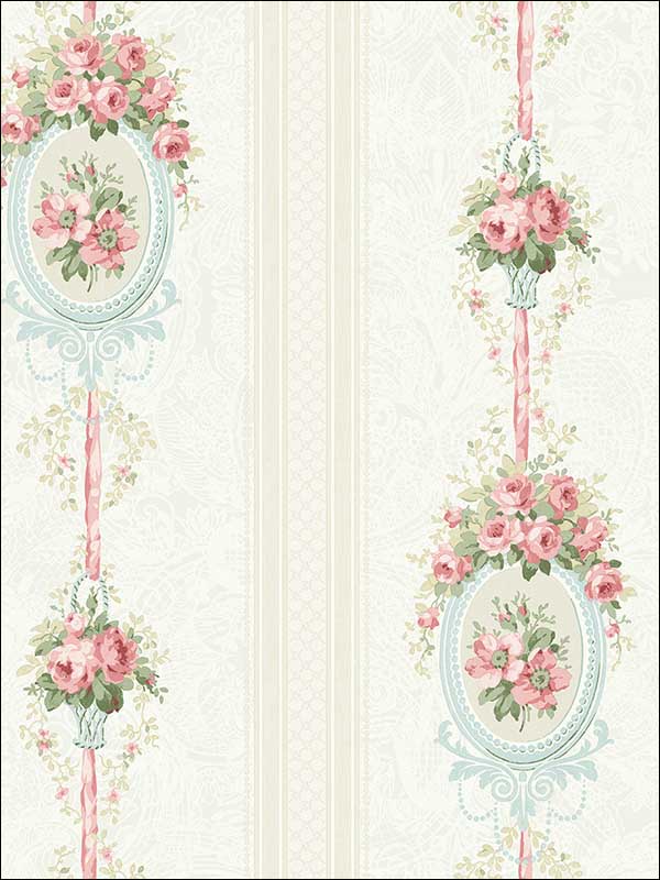 Cameo Stripe Pretty Pink Wallpaper FS50404 by Wallquest Wallpaper for sale at Wallpapers To Go