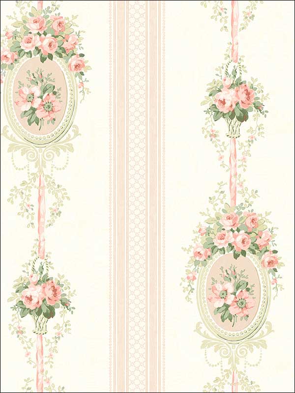 Cameo Stripe Rosy Wallpaper FS50411 by Wallquest Wallpaper for sale at Wallpapers To Go