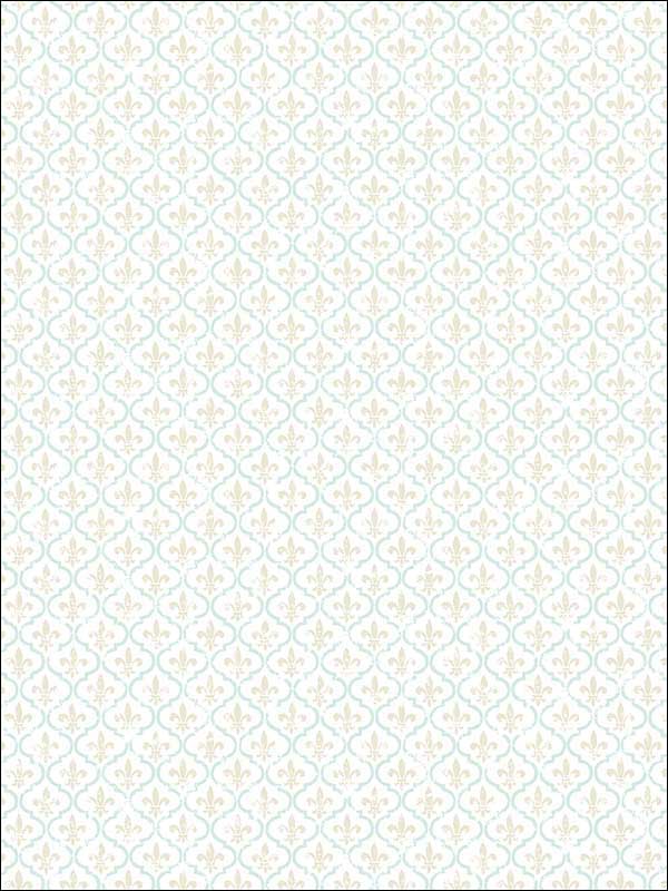 Petite Fleur de lis Classic Blue Wallpaper FS50504 by Wallquest Wallpaper for sale at Wallpapers To Go