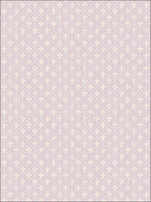 Petite Fleur de lis Lilac Wallpaper FS50509 by Wallquest Wallpaper for sale at Wallpapers To Go