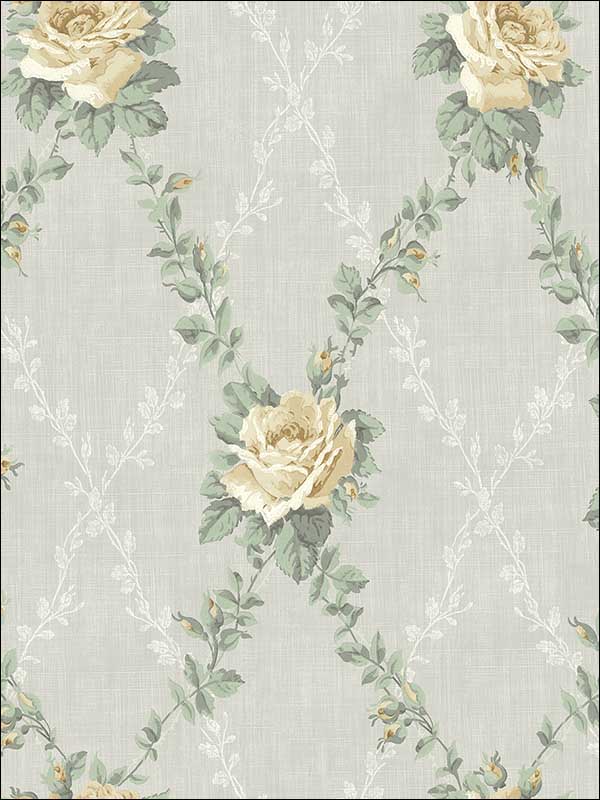 Rose Lattice Sunshine Wallpaper FS50803 by Wallquest Wallpaper for sale at Wallpapers To Go