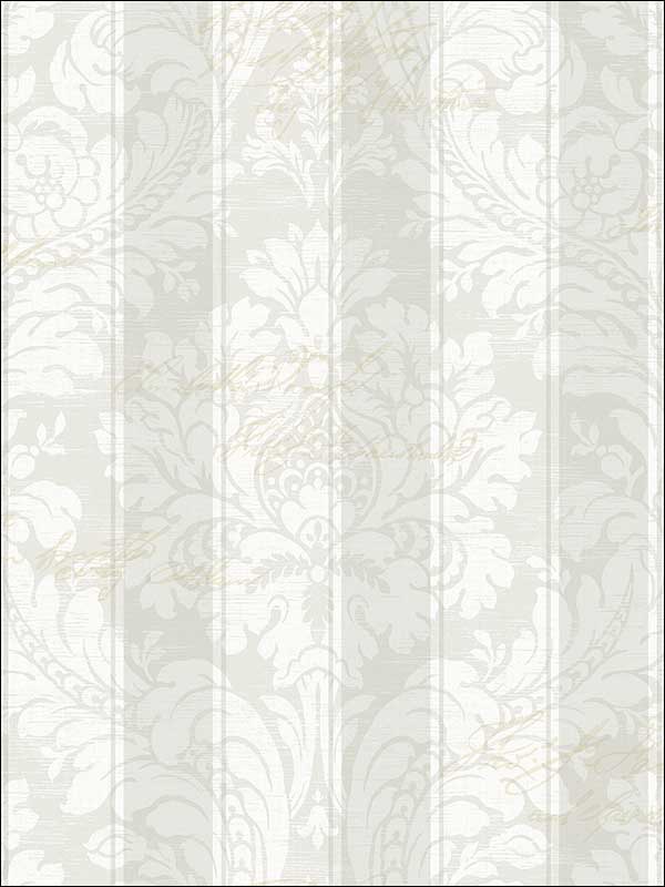 Striped Damask Dove Wallpaper FS50903 by Wallquest Wallpaper for sale at Wallpapers To Go