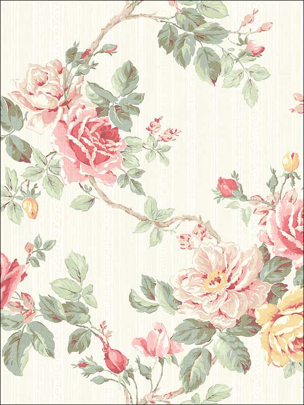 Springtime Trail Sunny Rose Wallpaper FS51311 by Wallquest Wallpaper for sale at Wallpapers To Go