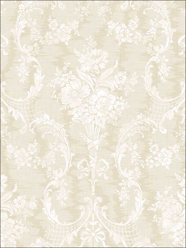 Framed Bouquet Camel Wallpaper MV80001 by Wallquest Wallpaper for sale at Wallpapers To Go