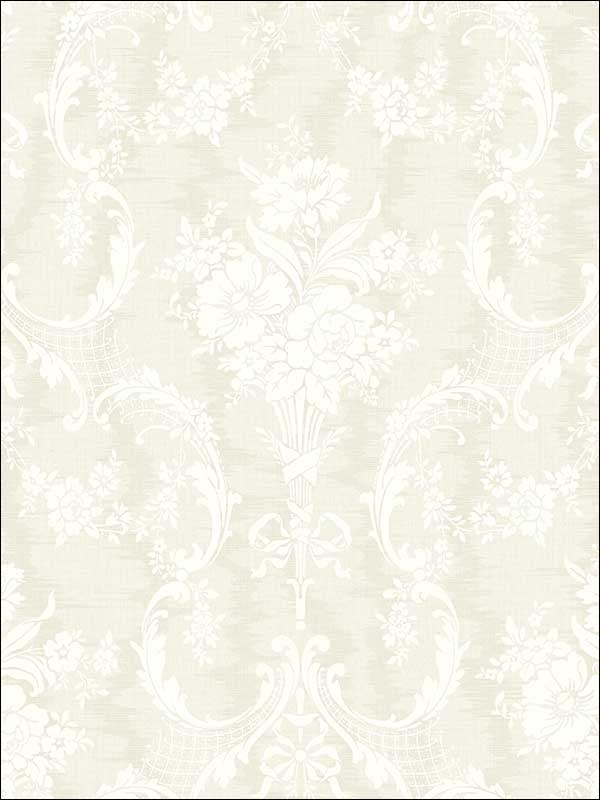 Framed Bouquet Light Neutral Wallpaper MV80007 by Wallquest Wallpaper for sale at Wallpapers To Go