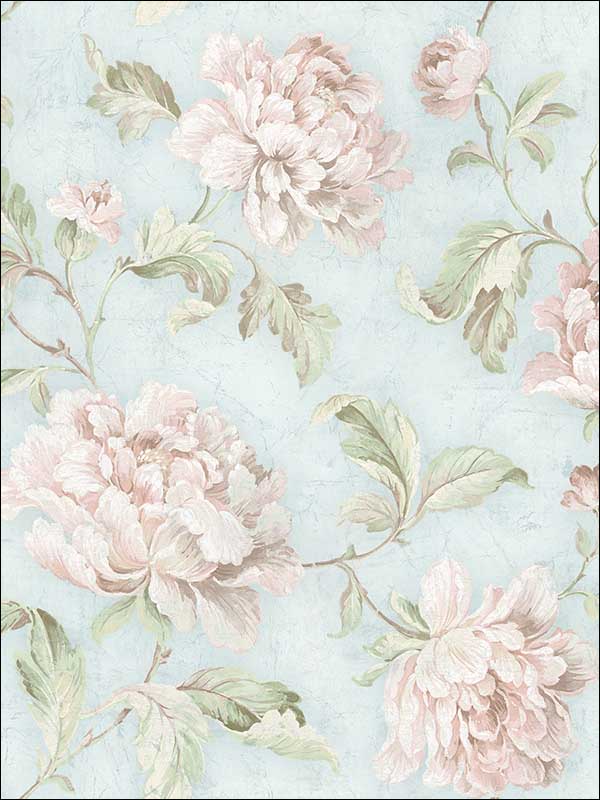 Vintage Floral Trail Spring Blue Wallpaper MV81501 by Wallquest Wallpaper for sale at Wallpapers To Go
