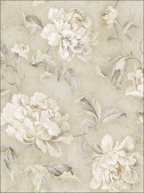 Vintage Floral Trail Sand Wallpaper MV81507 by Wallquest Wallpaper for sale at Wallpapers To Go