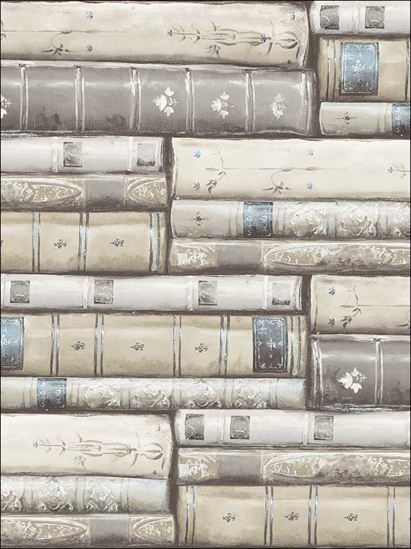 Library Washed Grey Wallpaper MV81808 by Wallquest Wallpaper for sale at Wallpapers To Go