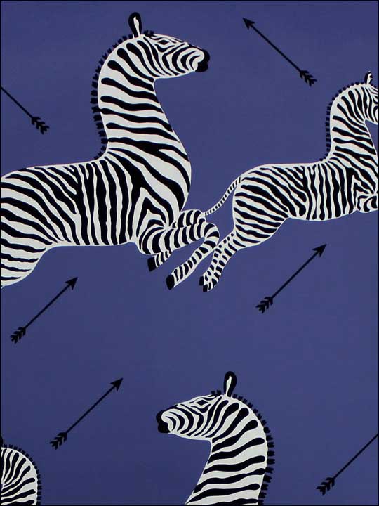 Zebras Denim Wallpaper WP81388M008 by Scalamandre Wallpaper for sale at Wallpapers To Go