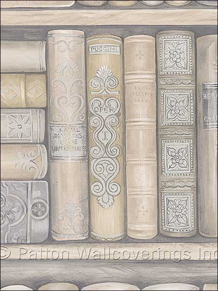Bookcase Cream Wallpaper LL29569 by Norwall Wallpaper for sale at Wallpapers To Go
