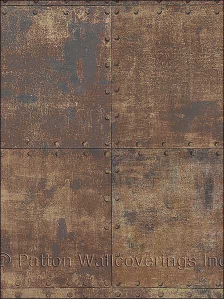 Metal Tile Brown Wallpaper LL36228 by Norwall Wallpaper for sale at Wallpapers To Go