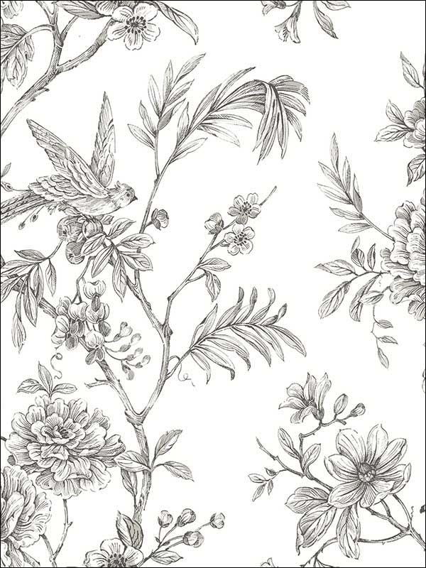 Jessamine Grey Floral Trail Wallpaper 276324237 by A Street Prints Wallpaper for sale at Wallpapers To Go