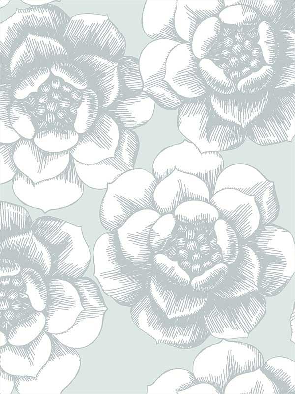 Fanciful Silver Floral Wallpaper 276324240 by A Street Prints Wallpaper for sale at Wallpapers To Go