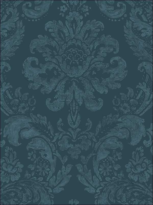 Shadow Blue Damask Wallpaper 276387310 by A Street Prints Wallpaper for sale at Wallpapers To Go