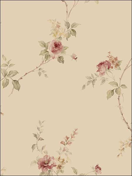 Roses Floral Trail Wallpaper IM36400 by Norwall Wallpaper for sale at Wallpapers To Go