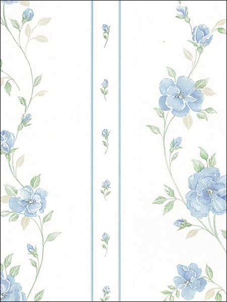 Floral Trail Striped Wallpaper MD29440 by Norwall Wallpaper for sale at Wallpapers To Go