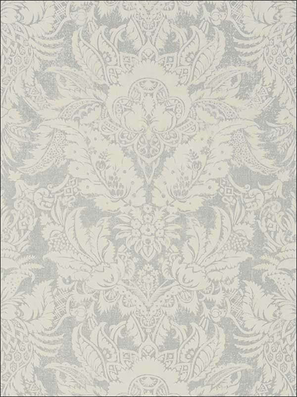 Chardonnet Damask Grey Wallpaper T72582 by Thibaut Wallpaper for sale at Wallpapers To Go