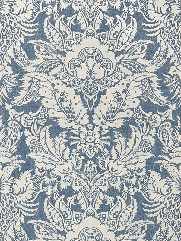 Chardonnet Damask Navy Wallpaper T72583 by Thibaut Wallpaper for sale at Wallpapers To Go