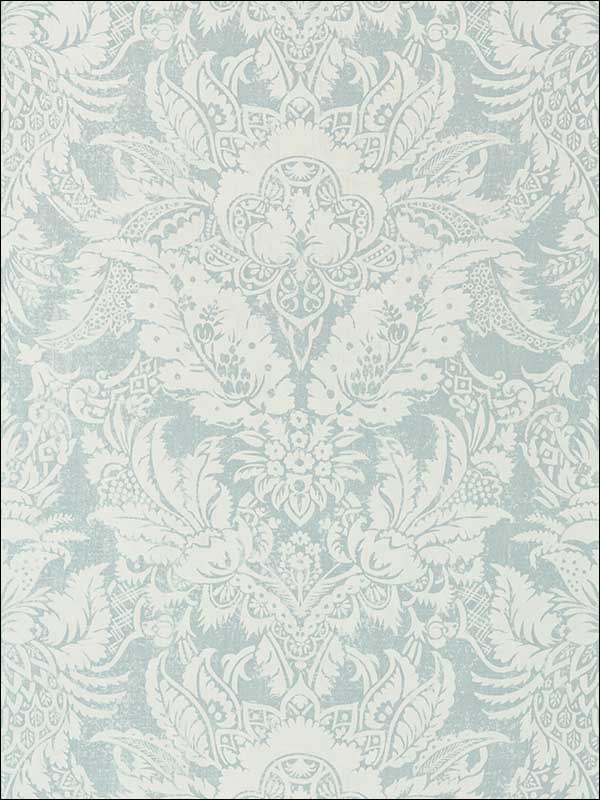 Chardonnet Damask Aqua Wallpaper T72585 by Thibaut Wallpaper for sale at Wallpapers To Go