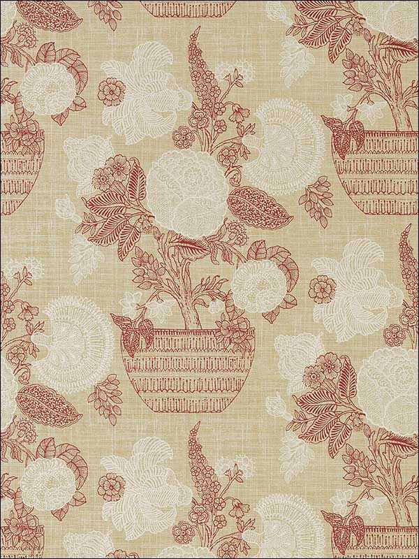 Tullamore Red and Cream Wallpaper T72590 by Thibaut Wallpaper for sale at Wallpapers To Go