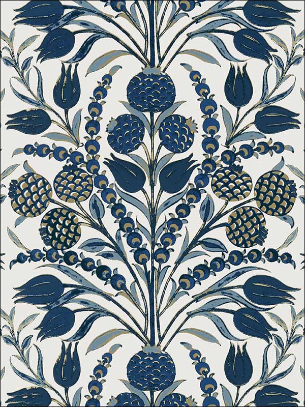 Corneila Navy Wallpaper T72603 by Thibaut Wallpaper for sale at Wallpapers To Go