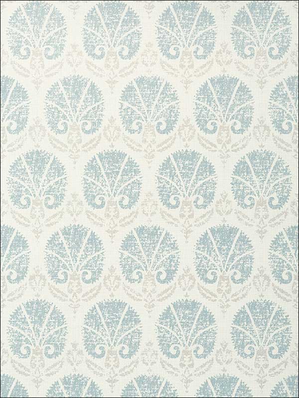 Turkish Damask Aqua Wallpaper T72612 by Thibaut Wallpaper for sale at Wallpapers To Go