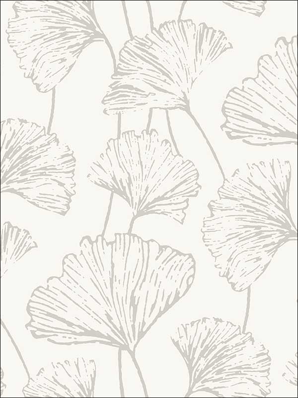 Reverie Silver Ginkgo Wallpaper 276424315 by A Street Prints Wallpaper for sale at Wallpapers To Go