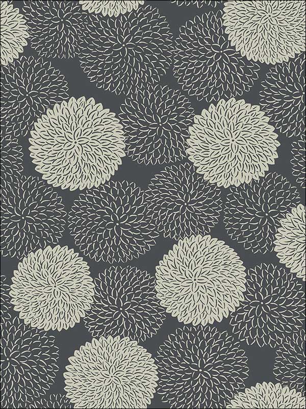 Blithe Charcoal Floral Wallpaper 276424327 by A Street Prints Wallpaper for sale at Wallpapers To Go