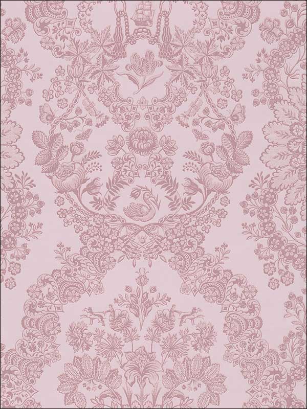 Grillig Light Pink Damask Wallpaper, Hot Pink Damask Rugs