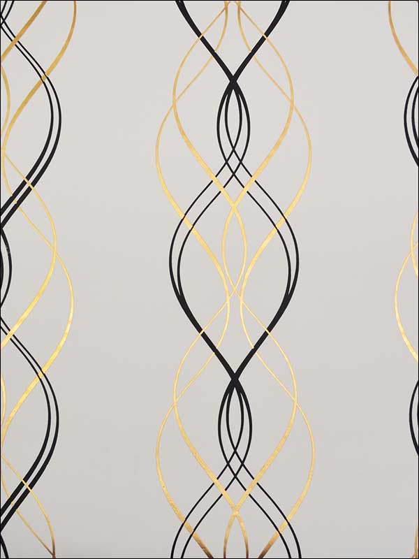 Aurora Black White Gold Wallpaper NW3548 by Antonina Vella Wallpaper