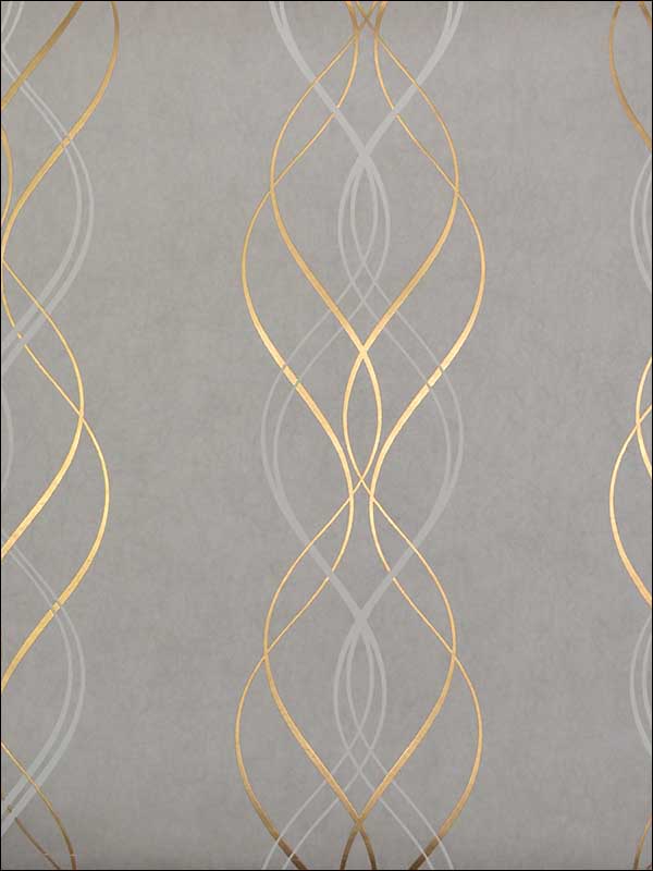Aurora Grey Gold Wallpaper NW3550 by Antonina Vella Wallpaper