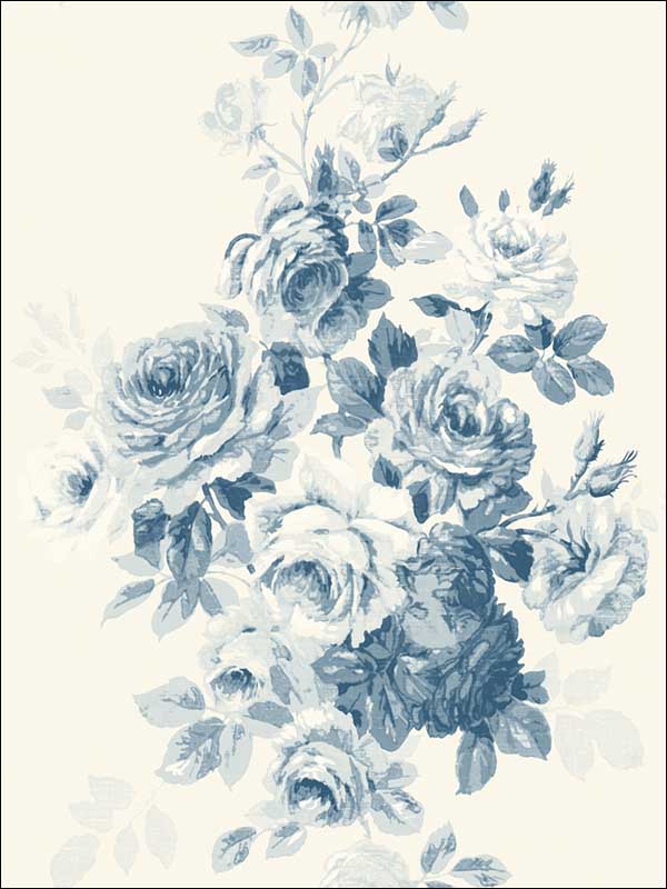 Tea Rose Blue Wallpaper ME1531 by York Wallpaper for sale at Wallpapers To Go