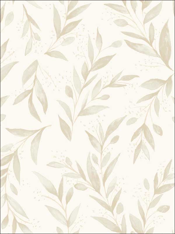 Olive Branch Beige Wallpaper ME1538 by York Wallpaper for sale at Wallpapers To Go