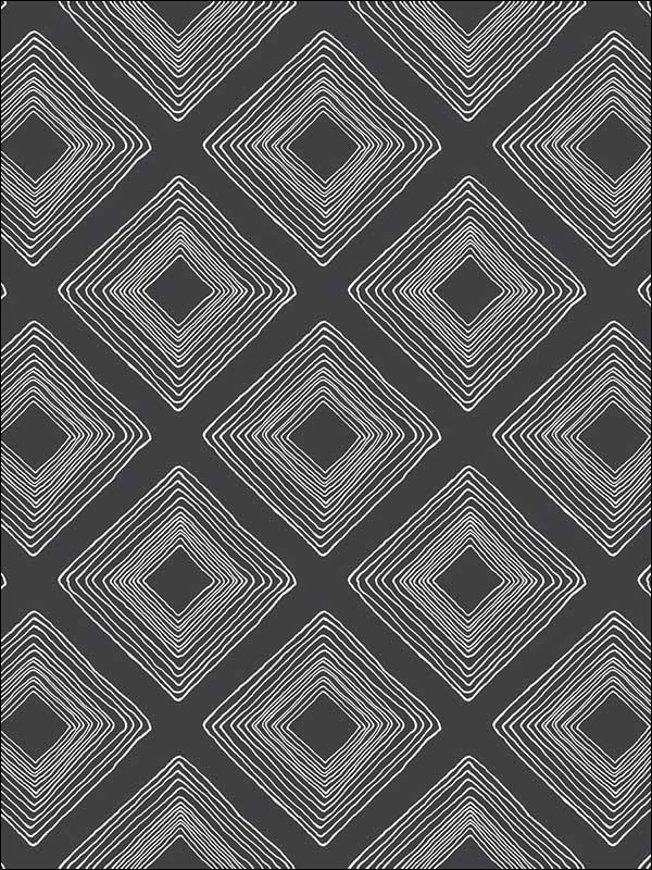 Diamond Sketch White on Black Wallpaper ME1576 by York Wallpaper for sale at Wallpapers To Go