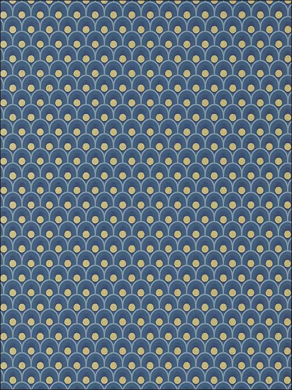 Spencer Metallic Gold on Navy Wallpaper AT79156 by Anna French Wallpaper for sale at Wallpapers To Go