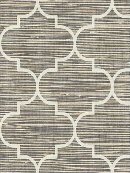 Lattice on Grasscloth Charcoal Neutral Wallpaper JB20808 by Wallquest Wallpaper for sale at Wallpapers To Go