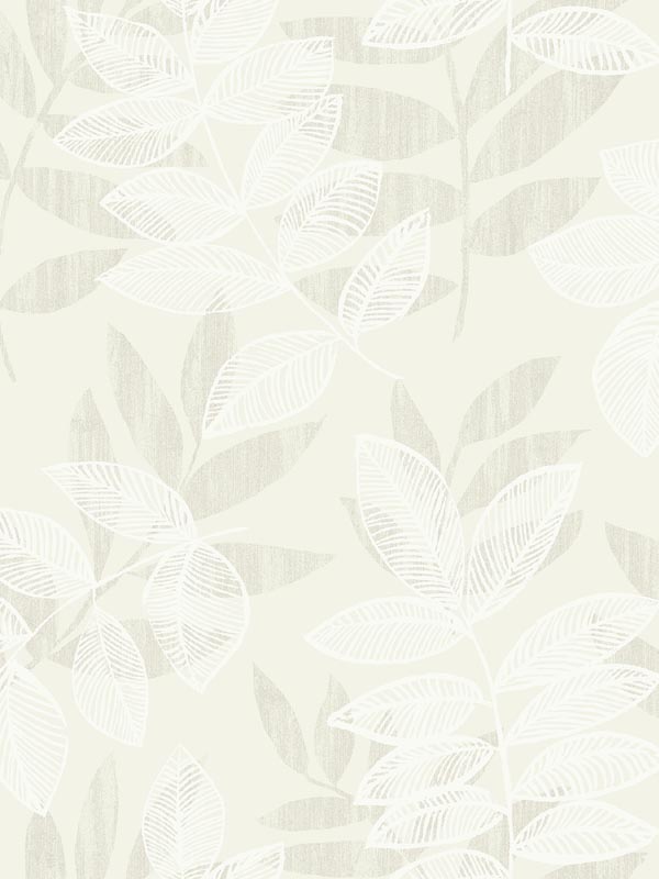 Chimera Champagne Flocked Leaf Wallpaper 279387320 by A Street Prints Wallpaper for sale at Wallpapers To Go
