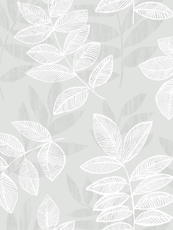 Chimera Silver Flocked Leaf Wallpaper 279387321 by A Street Prints Wallpaper for sale at Wallpapers To Go