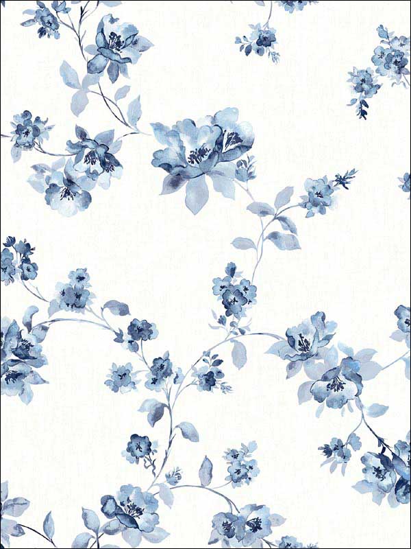 Cyrus Blue Floral Wallpaper 311524481 by Chesapeake Wallpaper for sale at Wallpapers To Go