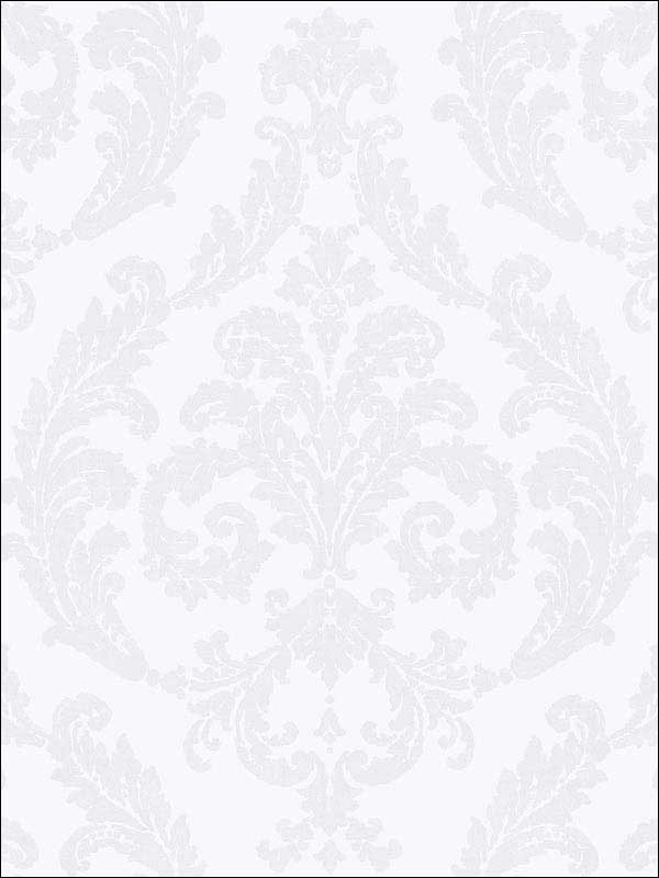 Damask White and Silver Wallpaper G67606 by Galerie Wallpaper for sale at Wallpapers To Go