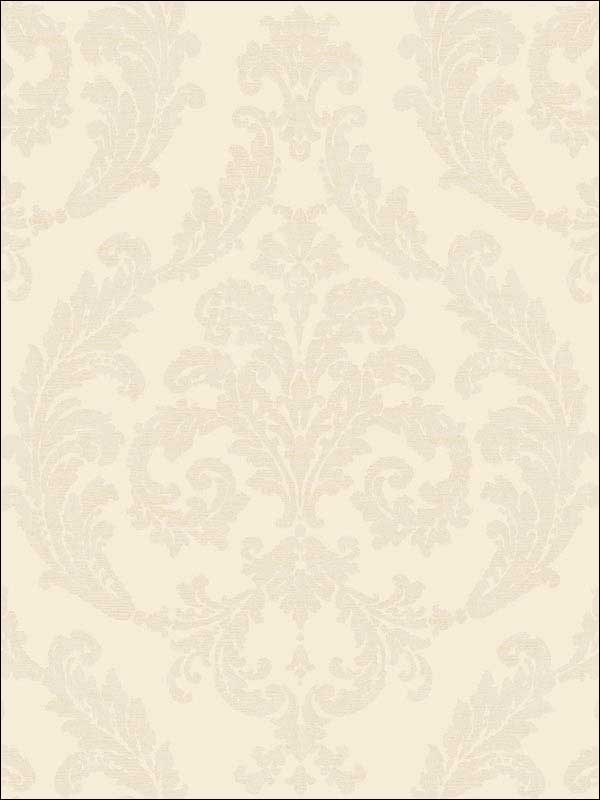 Damask Cream and Iridescent Cream Wallpaper G67607 by Galerie Wallpaper for sale at Wallpapers To Go