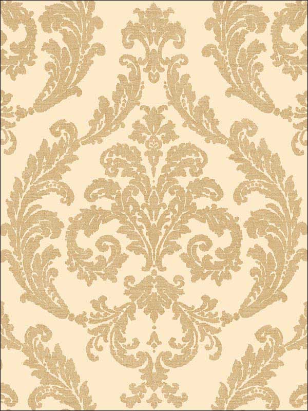 Damask Cream and Gold Wallpaper G67608 by Galerie Wallpaper