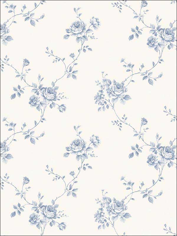 Floral Vine Blue and White Wallpaper G67630 by Galerie Wallpaper for sale at Wallpapers To Go