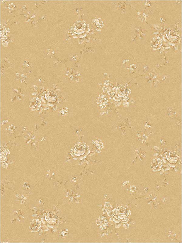 Floral Vine Gold and Cream Wallpaper G67633 by Galerie Wallpaper for sale at Wallpapers To Go