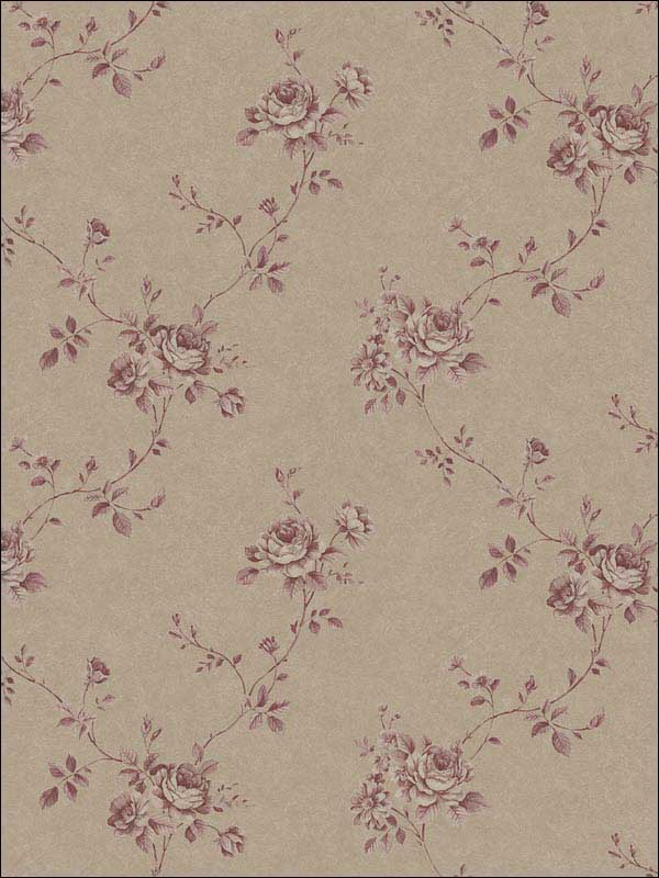 Floral Vine Light Brown and Burgundy Wallpaper G67635 by Galerie Wallpaper for sale at Wallpapers To Go